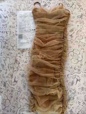JLUXLABEL Beige True Form Midi Dress (M)
